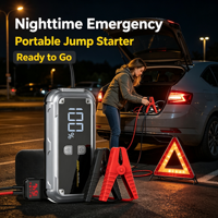 Nouvelles outrements automobiles pour véhicules : Démarreur de secours pour voiture avec compresseur d'air 12V 7200mAh (1800mAh*4)