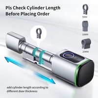 Cylindre de serrure intelligent européen à empreinte digitale et carte-clé, compatible Tuya WiFi Zigbee, pour porte numérique