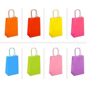 <b>Small</b> <b>Gift</b> Kraft Paper Party Bulk Goodie Bags with Handles for Kids Birthday Wedding Baby Shower Crafts Recyclable Party Bags - Product Image 3