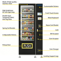 Máquina Expendedora LERKE con Descuentos, Combo de Refrescos, Snacks y Bebidas, Máquina Expendedora de Cola con Pago con Tarjeta de Crédito/Monedas