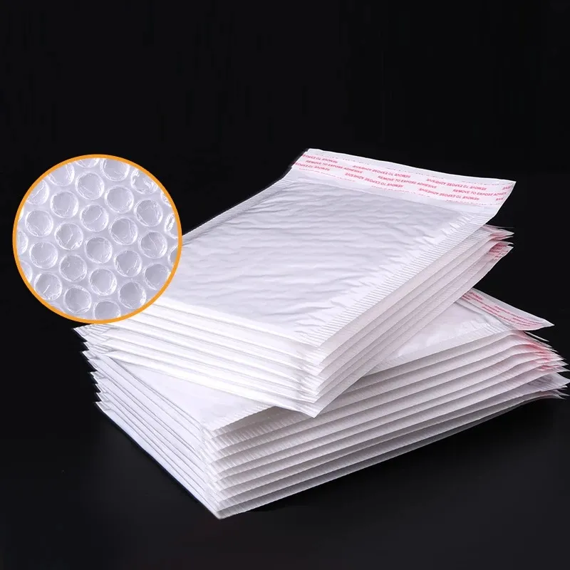 Sacos de envelope de espuma branca/carteiros auto selados acolchoados com bolha/pacotes de envio com 10 peças