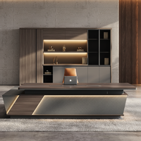 Ensemble de bureau et de chaise de style italien moderne haut de gamme en bois pour usage exécutif