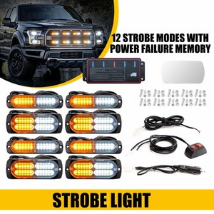 Auxito - Juego de 8 Luces Estroboscópicas LED con Función de Sincronización, Luces de Advertencia de Emergencia con Destello LED Ámbar y Blanco - Product Image 1
