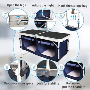 Mesa Plegable Portátil de Aluminio para Acampar, Mesa de Cocina para Picnic al Aire Libre, en Oferta - Product Image 5