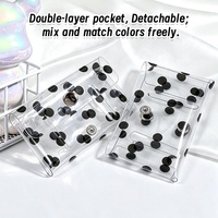 30 pièces Porte-cartes transparent pour femme, petit porte-monnaie, mini pochette double couche, étui pour cartes de crédit, porte-monnaie et pochettes