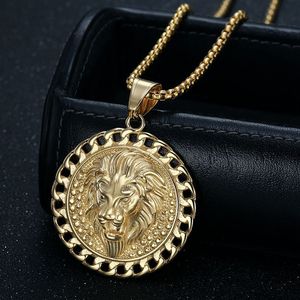 Yunnique – collier avec pendentif tête de lion en acier inoxydable pour hommes, chaîne cubaine Hip Hop, design du zodiaque animal, DW063B - Product Image 1