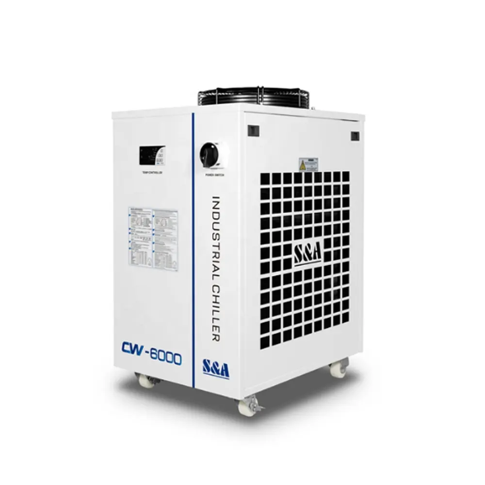 S & A 3000W Kapasitas Pendingin CW-6000 Series Industrial Water Chiller untuk CO2 Glass Laser Tube