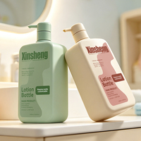 Bouteille de gel douche en HDPE de 1000 ml, grande capacité, conteneur carré plat en plastique pour shampoing, après-shampoing et emballage de produits de soin personnel