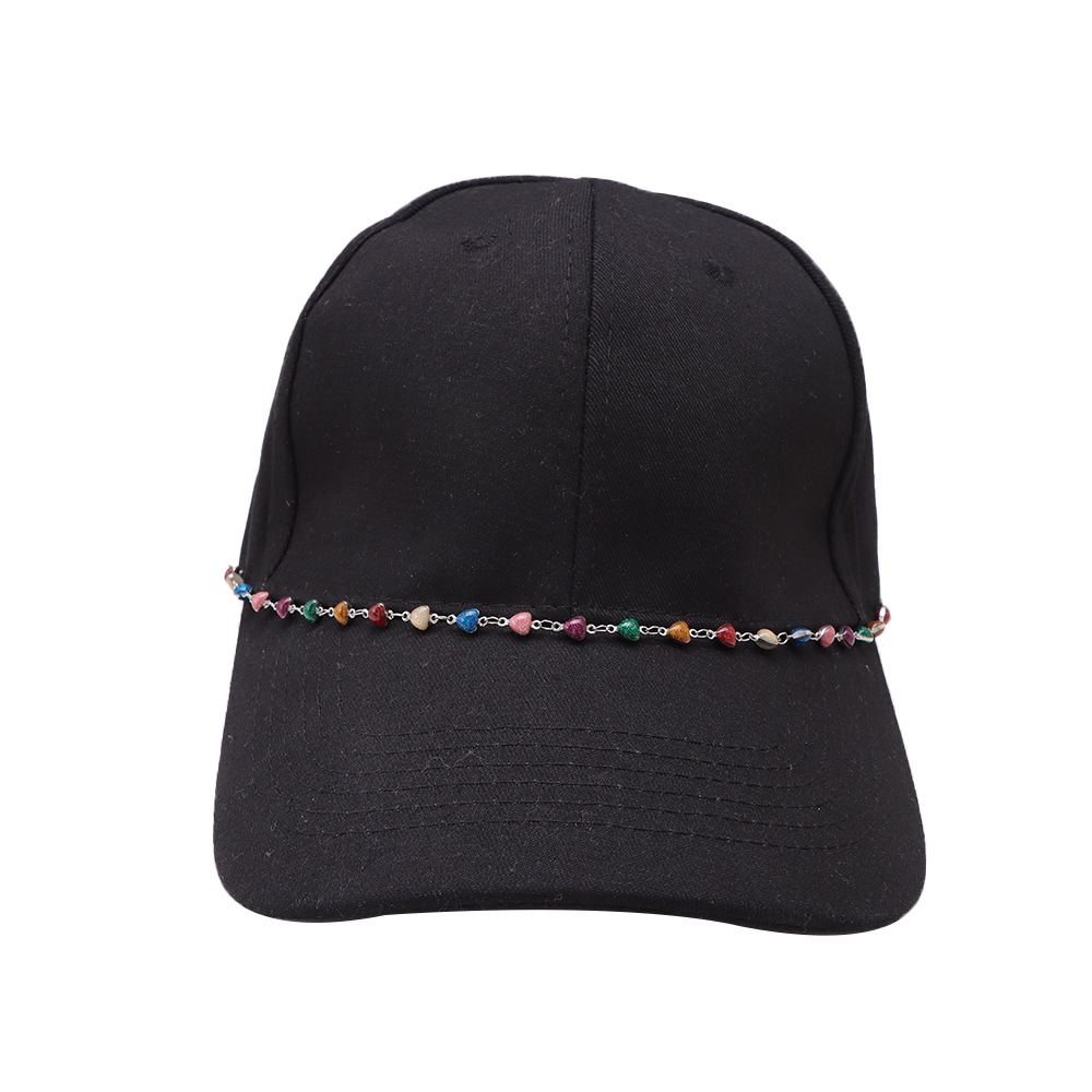 โซ่หมวกหัวใจหลากสีสันสีขาว K