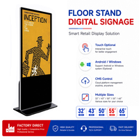 Soporte de suelo KINGONE de 43, 50, 55, 65 pulgadas, reproductor multimedia LCD, pantalla de publicidad de quiosco de señalización digital a la venta