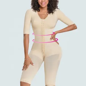 Hot Selling Colombian Girdles Womens Shapewear Post Op Girdle Faja Post Operatoria Butt Lifter Shaping Girdles With Sleeves