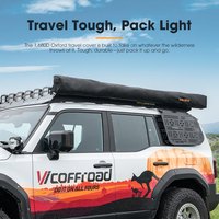 Auvent de camping extérieur SAN HIMA, imperméable, 180 degrés, autoportant, auvent latéral pour voiture avec bande lumineuse LED