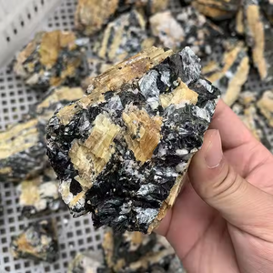 Vente en gros Peu commun Naturel <span class=keywords><strong>Biotite</strong></span> Jaune Tourmaline Cristal Minéral Noir Mica Feuille Spécimen pour la Guérison d'Autres Cristaux Artisanat - Product Image 2