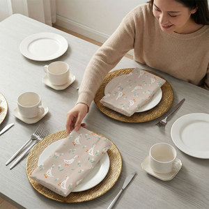 Servilleta de Tela de Algodón Reutilizable para Niños, Diseño de <span class=keywords><strong>Patito</strong></span>, Cuadrada, para <span class=keywords><strong>Restaurante</strong></span>, Avión, Hogar, Decoración y Actividades - Product Image 3