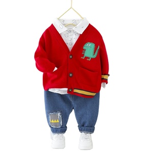 Meilleurs sites de vente en gros : Ensemble trois pièces pour garçons, style hip-hop, pantalon et chemise à manches longues, design tendance - Product Image 1