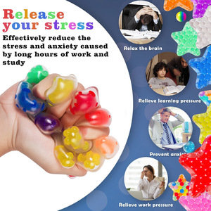 Mini jouet anti-stress en forme d'étoiles de 3,5 cm avec billes d'eau à presser pour TDAH - Product Image 2