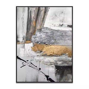 Di grandi dimensioni fatte a mano olio acrilico su tela d'arte astratta con lamina d'oro dipinti e arti murali per la decorazione della casa moderna - Product Image 5