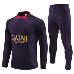 Football Coat Polyester Sport Soccer Wear Long Sleeved Club Men Paris Training Jersey Set