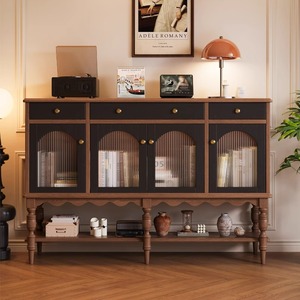 American Retro Solid Wood <b>Sideboard</b> 1.6M Two Tone Storage <b>Cabinet</b> Living Room <b>Display</b> Furniture - Product Image 1