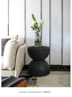 Tabouret ottoman en bois de pin carbonisé style Wabi-sabi, banc sculpté en racine, table d'appoint créative en souche d'arbre pour maisons d'hôtes, décoratif