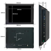12 İnç Dokunmatik Ekranlı Açık Çerçeveli Monitör, 1024x768 VGA USB BNC ve AV Girişleri, 4:3 En Boy Oranı, Yeni Ekran Ürünü
