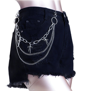 Women's Multi Layer Metal Waist <b>Chain</b> With Bow Pendant Hip Hop Fashion Accessory Daily Wear Zinc Alloy - Product Image 2