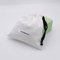 Pochette à cordon en toile de coton personnalisée en usine, sac en coton à cordon unique, sac cadeau pour bracelet, sac à cordon en velours pour écouteurs, avec logo