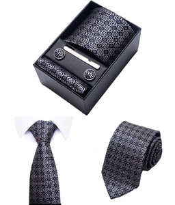 Cina di alta qualità Mens cravatte fornitore all'ingrosso strisce nere abiti cravatte al collo Set Designer Wedding Clip cravatte cravatte scarne - Product Image 2