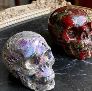 หัวกะโหลกหินธรรมชาติคุณภาพสูงหลากหลายวัสดุจากคริสตัลโฮลา ขายส่ง สำหรับตกแต่งบ้าน สำนักงาน ธุรกิจ ตามเทรนด์แฟชั่น - Product Image 1