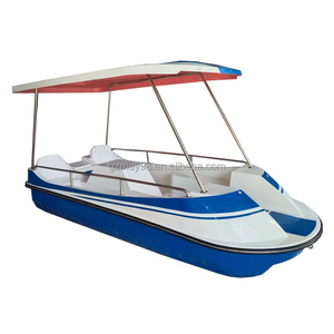 เรือถีบไฟเบอร์กลาส 6 ที่นั่ง พร้อมมอเตอร์ไฟฟ้า สำหรับเล่นน้ำ อุปกรณ์กีฬาทางน้ำ ขาย - Product Image 4