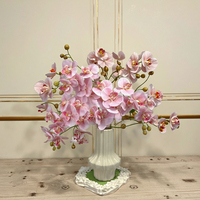 Fleur artificielle en soie Phalaenopsis de haute qualité à 9 têtes, faite à la main, pour la fête des mères et la rentrée scolaire