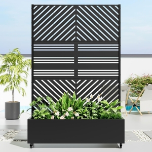 <span class=keywords><strong>Support</strong></span> <span class=keywords><strong>à</strong></span> fleurs décoratif d'extérieur, cloison d'extérieur, écran métallique, jardinière <span class=keywords><strong>à</strong></span> <span class=keywords><strong>roulettes</strong></span>, rainure de plantation <span class=keywords><strong>pour</strong></span> jardinage d'extérieur - Product Image 1