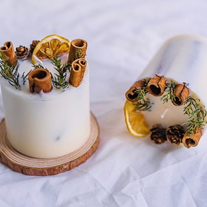 Velas Aromáticas Hechas a Mano con Cera de Soya, <span class=keywords><strong>Canela</strong></span>, Limón y Flores Secas, 210g, <span class=keywords><strong>Vela</strong></span> Perfumada Natural para Decoración del Hogar con Duración de 20-40 Horas - Product Image 3