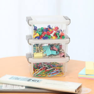 Citylife transparente pequeño organizador de herramientas caja de almacenamiento papel artesanía Keeper plástico foto caso almacenamiento 3 pequeñas cajas de almacenamiento - Product Image 5