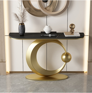 Mesa de Consola Estrecha de Mármol de Lujo para Sala de Estar con Mueble de Entrada en Contrapunto - Product Image 4