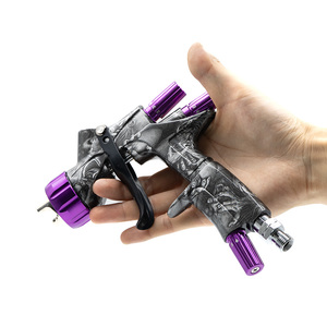 Pistolet de pulvérisation artistique professionnel, construction en alliage d'aluminium, boutons réglables pour un revêtement lisse pour la peinture automobile - Product Image 4