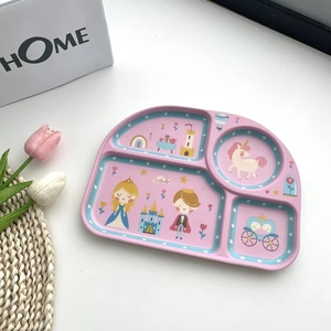 ชุดจานชามเมลามีนสำหรับ<span class=keywords><strong>เด็ก</strong></span> ลายตารางพลาสติก จานพลาสติกเป็นมิตรกับสิ่งแวดล้อม - Product Image 1