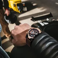Reloj de Cuarzo de Estilo Industrial para Hombre Mark Fairwhale, Esfera Grande con Bobina 3D, Luz LED, Caja de 48 mm, Correa de Goma, Reloj Deportivo de Pulsera FW-4280