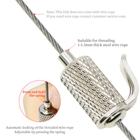 Câble de préhension en laiton Fil d'acier inoxydable pour suspension de lumière Pince de fil en laiton universelle Kits de suspension en cuivre Systèmes