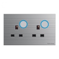 Panel Táctil para PC, Combinación de Interruptor y Enchufe de 2 Tomas y 13A, Estándar Británico, Botón de Reinicio con LED, Duradero, IP27, 100.000 Usos