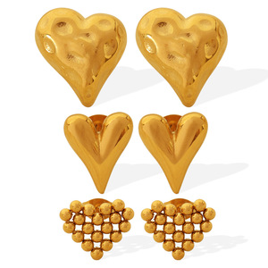 Heart-Shaped <b>Stud</b> <b>Earrings</b> Zinc Alloy Women's Fashion Jewelry Gift <b>Earrings</b> EH486 EH487 EH488 - Product Image 5