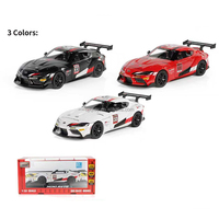 Modèle de voiture en alliage et plastique à l'échelle 1:32 Supra GT4 avec portes ouvrantes, fonction de recul, lumières et sons, jouet de collection décoratif