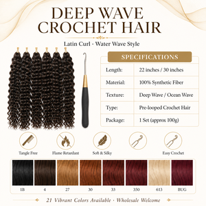Extensiones <span class=keywords><strong>de</strong></span> Cabello Sintético Rizado <span class=keywords><strong>de</strong></span> 20-30 Pulgadas, Ondulado Profundo, Ondulado Oceánico, para Mujeres Afro-Latinas - Product Image 5