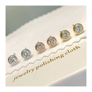 Xinfly Wholesale Au750 Fine Jewelry 0.30ct Natural Diamond 18k Real Gold <b>Stud</b> Earrings Bubble Design - Product Image 1