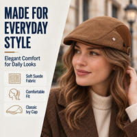 Casquette de conduite bicolore kaki pour hommes et femmes avec bordure marron, sangle réglable et boucle coulissante en métal – Vente en gros décontractée
