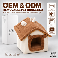 Lit pour chat moderne, chaud et douillet en peluche, avec housse amovible et lavable