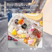 Porte-clés souple miniature en forme de sac alimentaire, snacks et boissons réalistes, jouet anti-stress à presser doux au toucher, décoration, vente en gros, unisexe, 14 ans