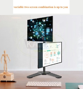Support de moniteur vertical double Zeno avec pince de fixation pour bureau, support de moniteur d'ordinateur, montage sur poteau VESA DW120-T - Product Image 3