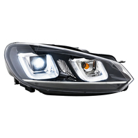 Ensemble de phares LED pour VW Golf 6 2009-2012, DRL, réglage dynamique, double lentille de projecteur en U, accessoires automobiles