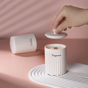 Hot Selling Aroma therapie Nordic Bougie Holz Wick Porzellan Glas Aroma therapie Kerze Geschenkset - Product Image 3